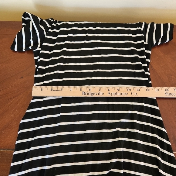 Market & Spruce Open Back Dress Black/White Striped Size Small - Picture 5 of 10
